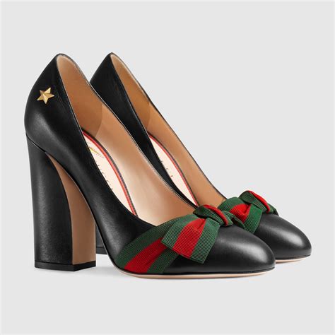 gucci leather upper pumps|farfetch gucci heels.